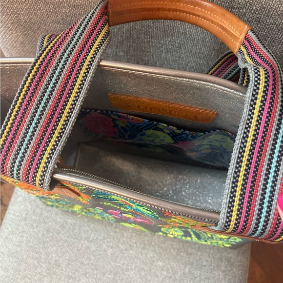 Consuela Silver Tote with Multicolor Embroidery - Picture 2 of 2